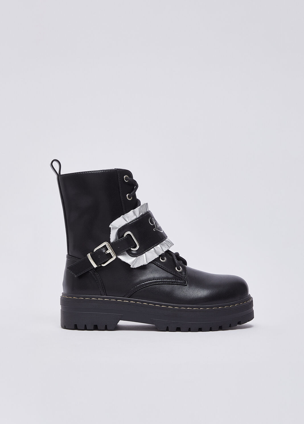 Schn&uuml;rboots mit Logo Schwarz Liu Jo - large image number 0