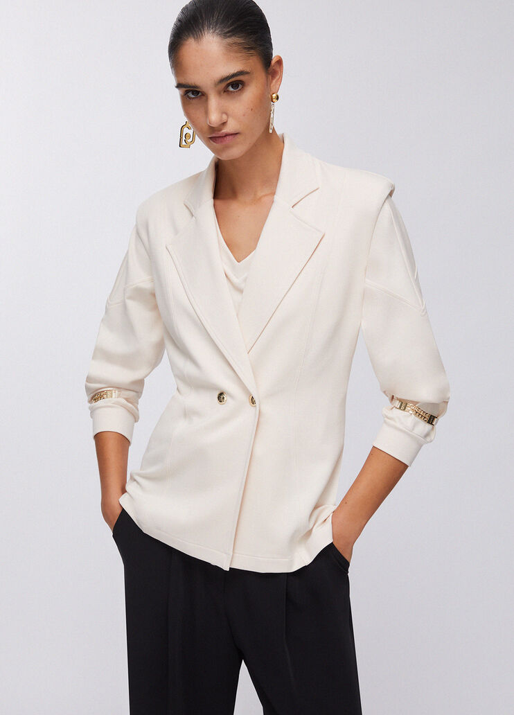 Vest with padded shoulders cream Liu Jo - large image number 4