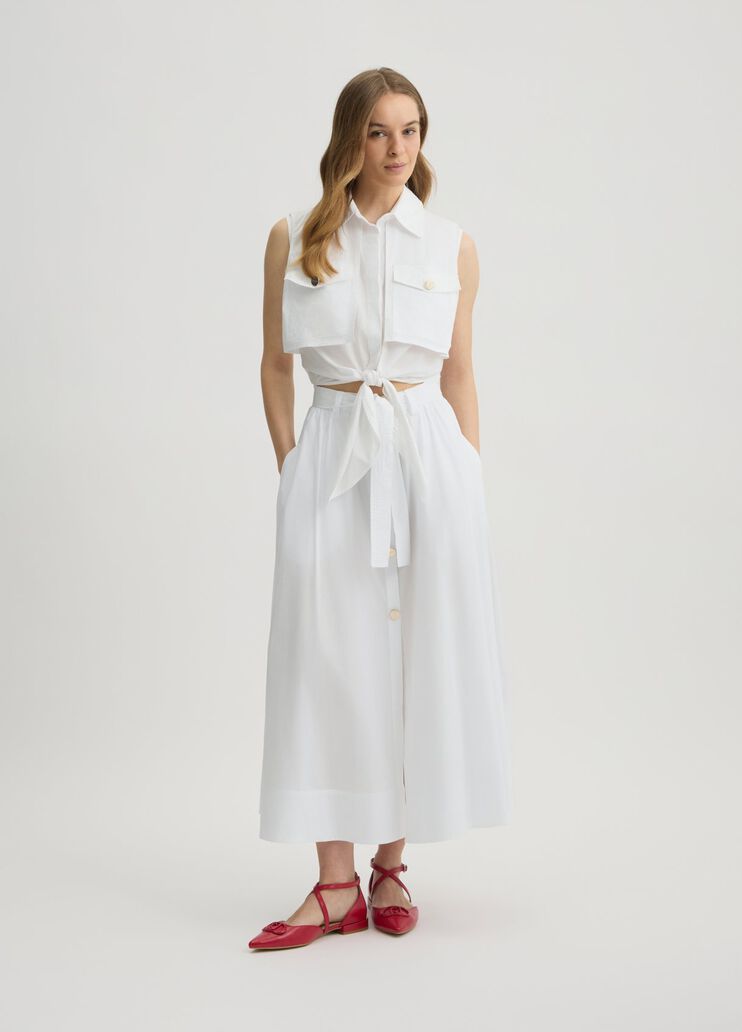 Cropped white shirt with knot white Liu Jo - large image number 5 Cropped white shirt with knot white Liu Jo - large image number 5