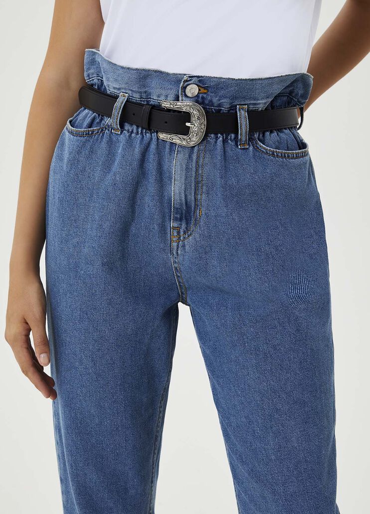 Mom fit jeans with belt Blue denim Liu Jo - large image number 2 Mom fit jeans with belt Blue denim Liu Jo - large image number 2