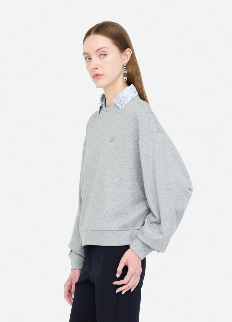 Sweatshirt with rhinestones grey Liu Jo - large image number 3 Sweatshirt with rhinestones grey Liu Jo - large image number 3
