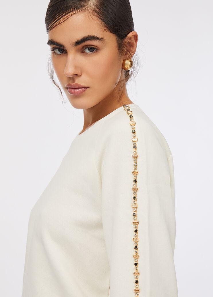 Sweatshirt Liu Jo Better mit Strass Milchweiß Liu Jo - medium