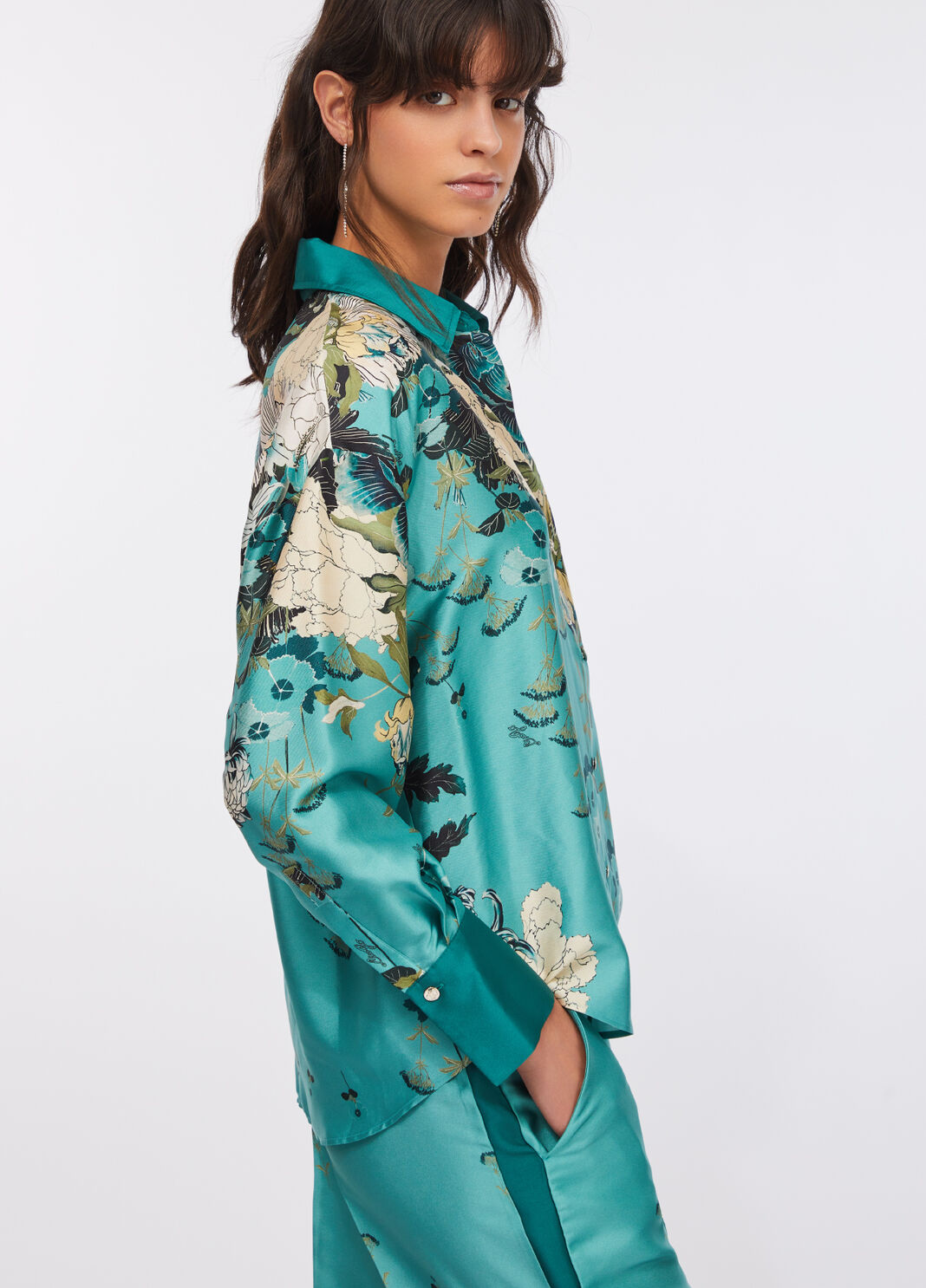 Printed twill shirt light blue Liu Jo - large image number 2