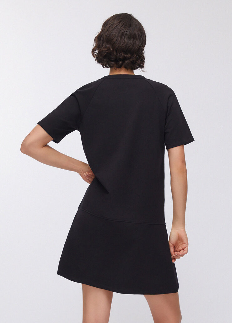 Abito in felpa con dettaglio in mesh nero Liu Jo - large image number 1