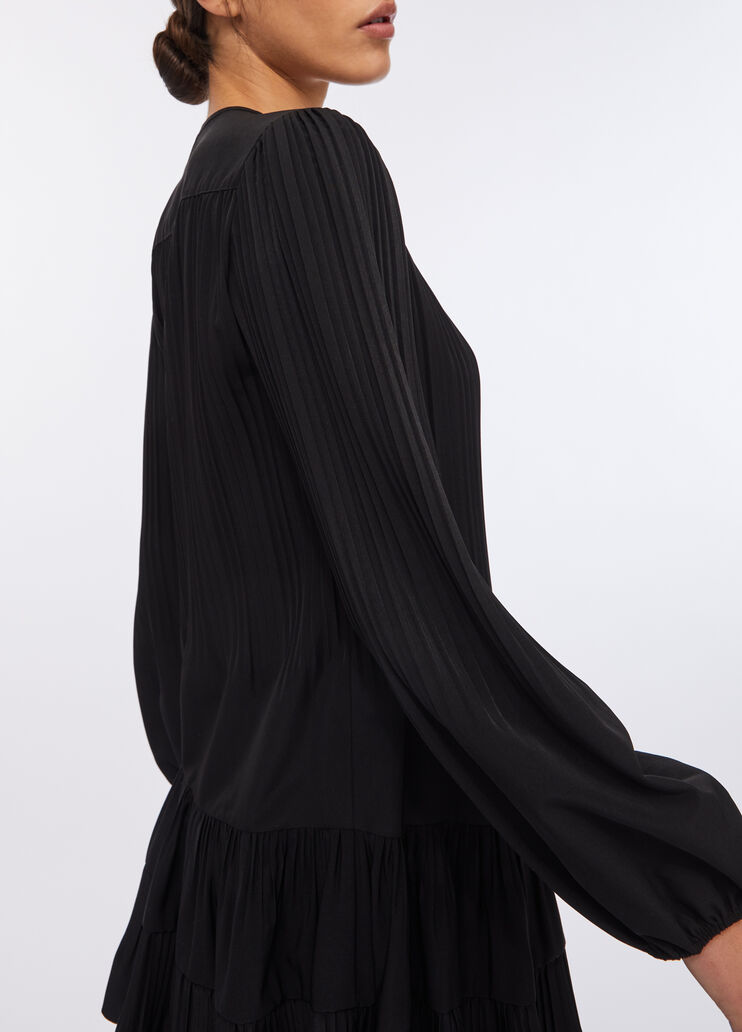 Robe courte en crêpe de chine noir Liu Jo - large image number 4