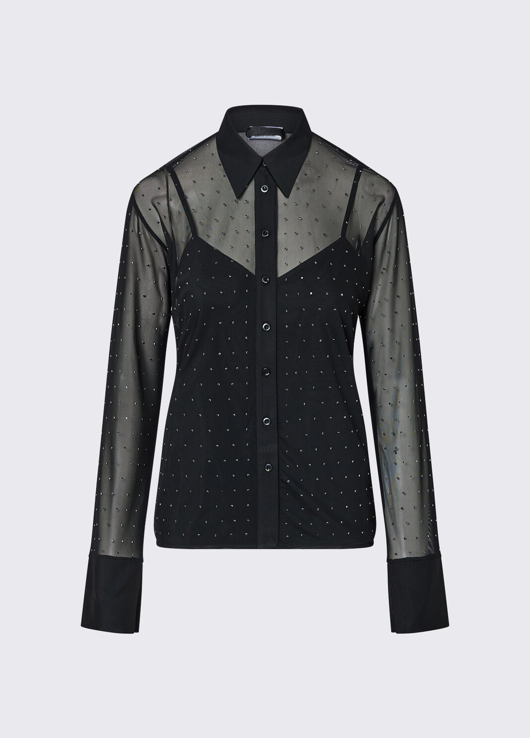 Camisa de tul con bordados joya negro Liu Jo - large image number 6