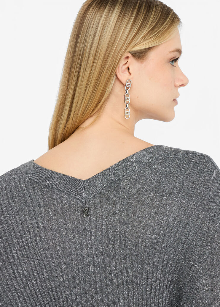 Pullover mit V-Ausschnitt Anthrazit Liu Jo - large image number 4