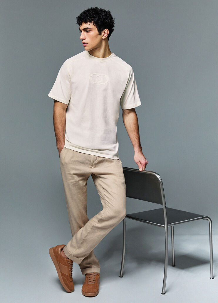 Pantalon 100 % lin beige Liu Jo - medium