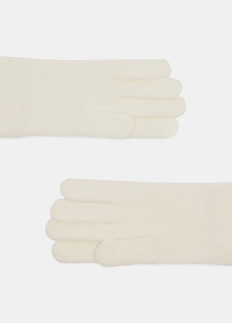 Gloves with logo white wool Liu Jo - large image number 2