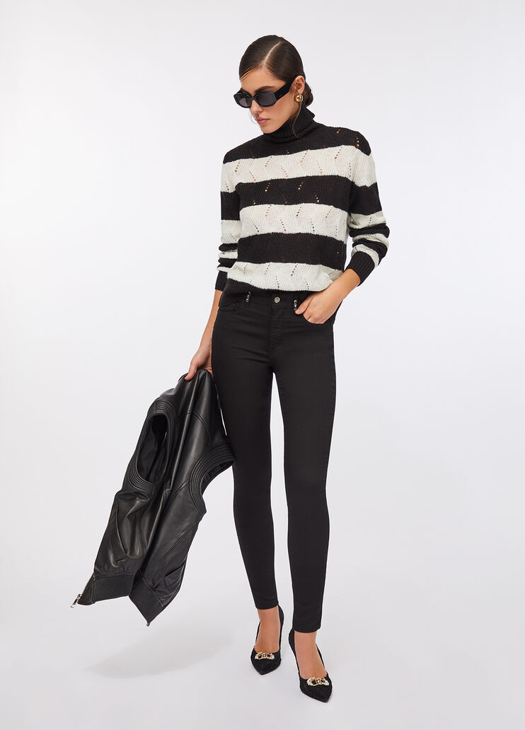 Skinny trousers with gemstones black Liu Jo - large image number 5