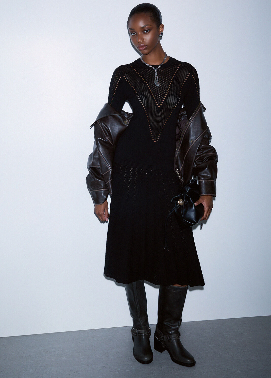 Knit Midi Dress black Liu Jo - large image number 4