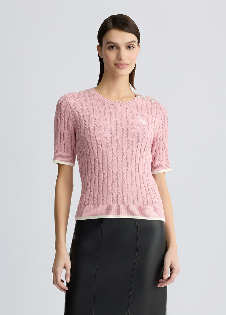 Knit T-shirt pink Liu Jo - large image number 0 Knit T-shirt pink Liu Jo - large image number 0