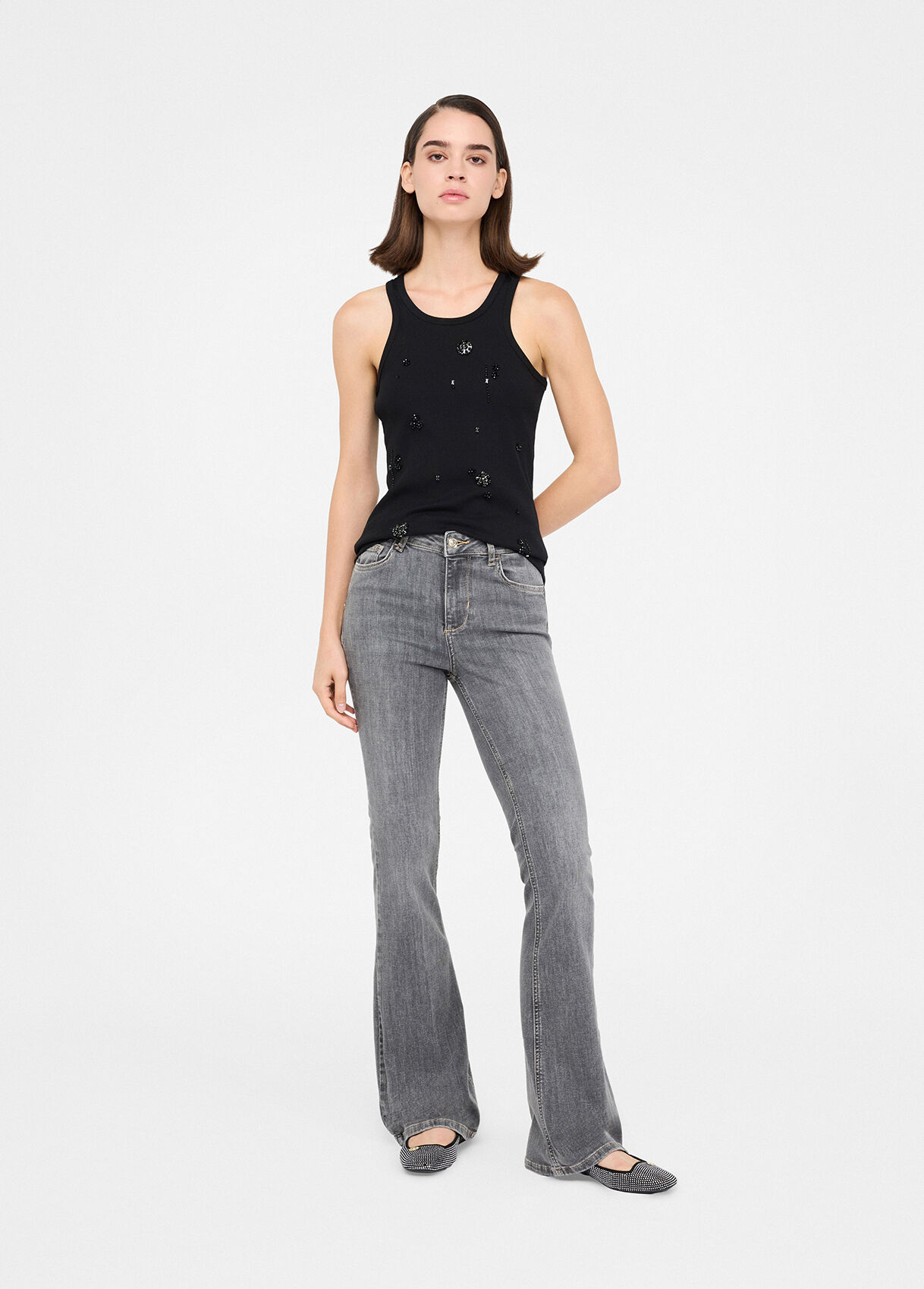 High-rise flared jeans colour grey denim | Liu Jo High-rise flared jeans colour grey denim | Liu Jo