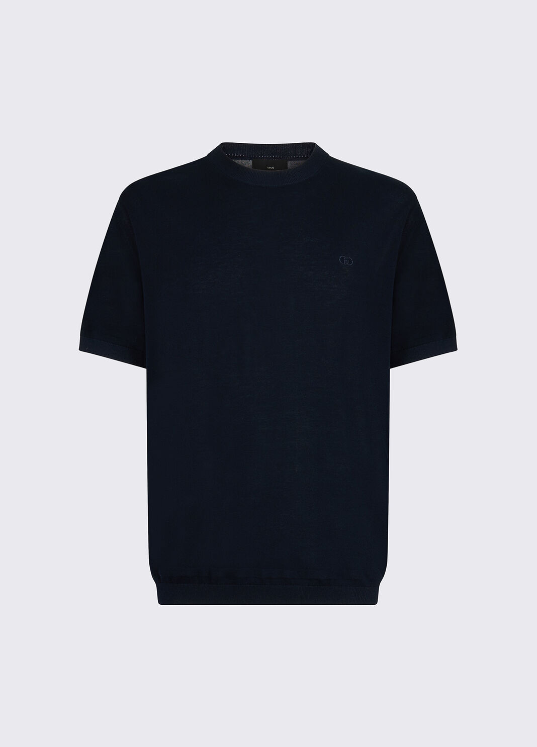 T-shirt in cr&ecirc;pe di cotone blu scuro Liu Jo - large image number 6