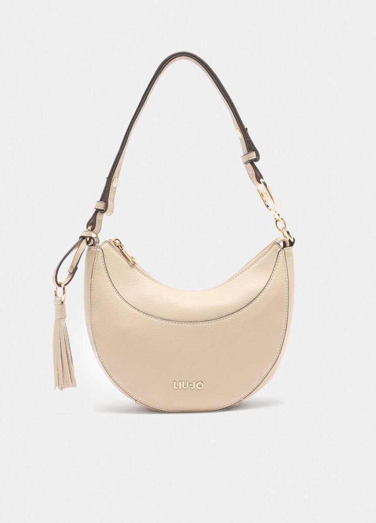 Borsa a spalla media con charm beige Liu Jo - medium