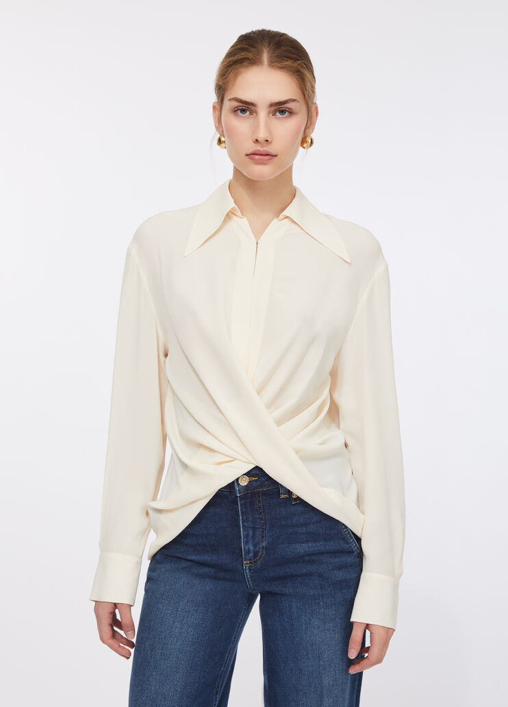 Bluse aus Crêpe de Chine Creme Liu Jo - large image number 0