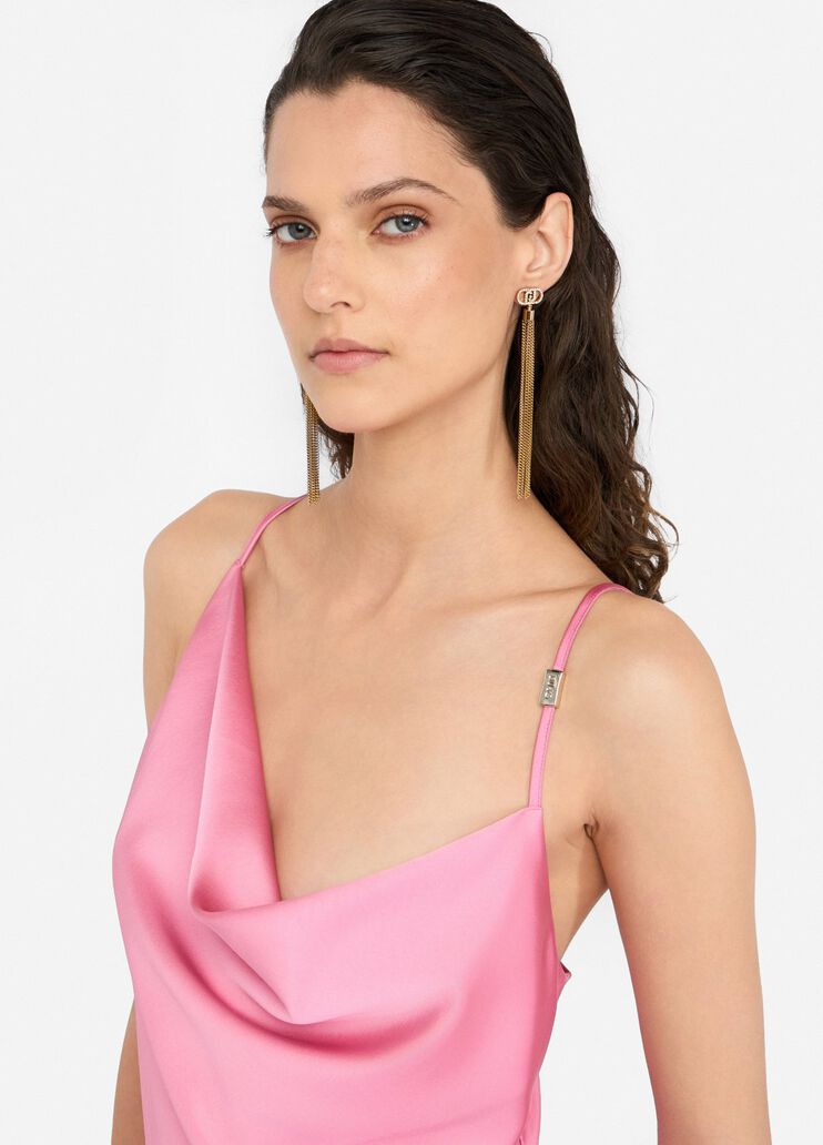 Dressy satin dress pink Liu Jo - large image number 2 Dressy satin dress pink Liu Jo - large image number 2