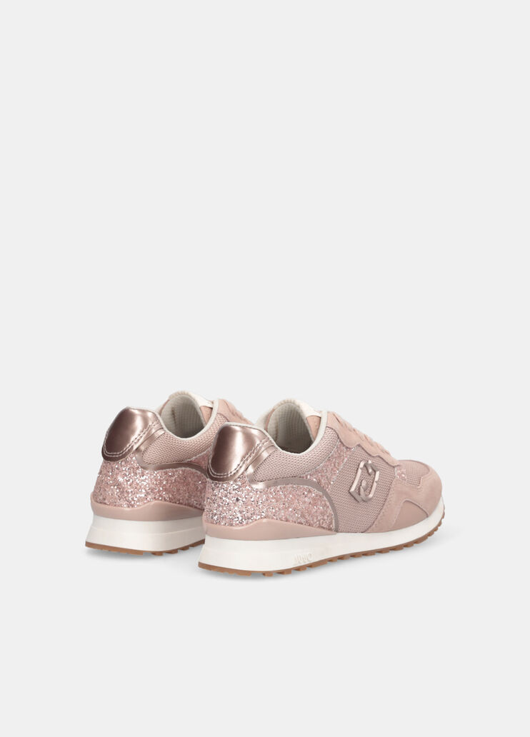 Sneakers avec glitters et mesh rose Liu Jo - large image number 3