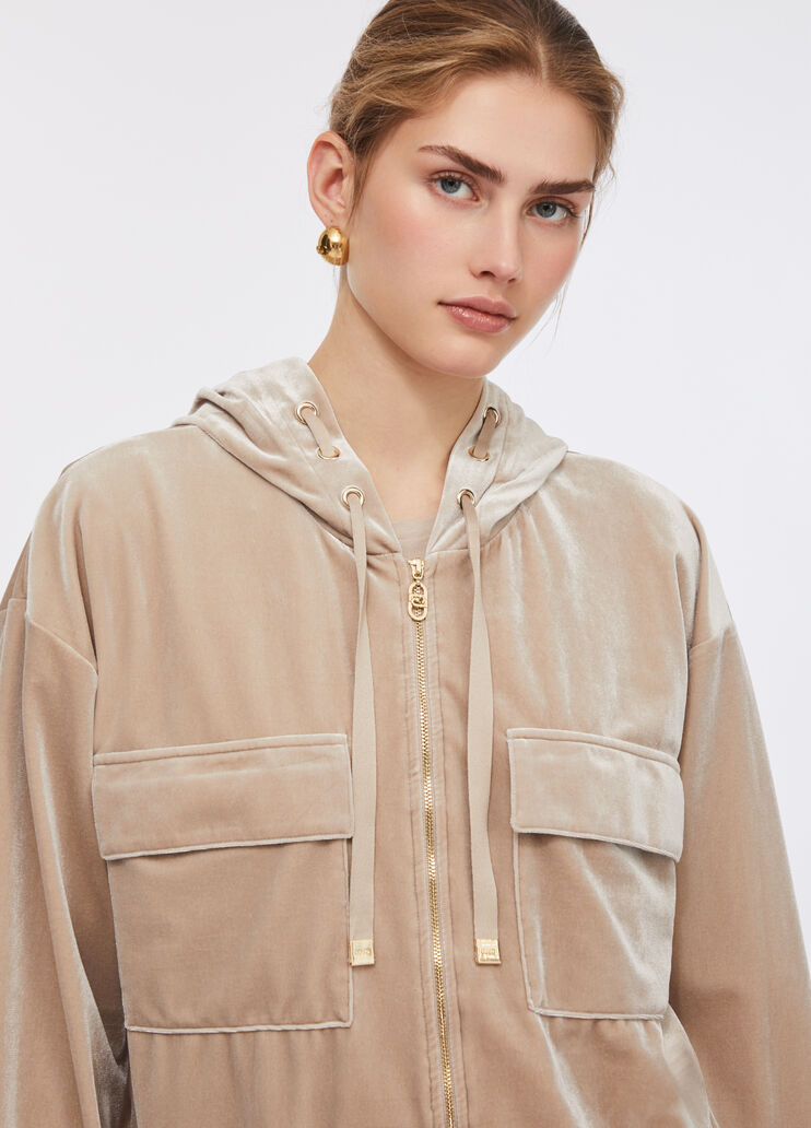 Chenille hoodie champagne Liu Jo - medium