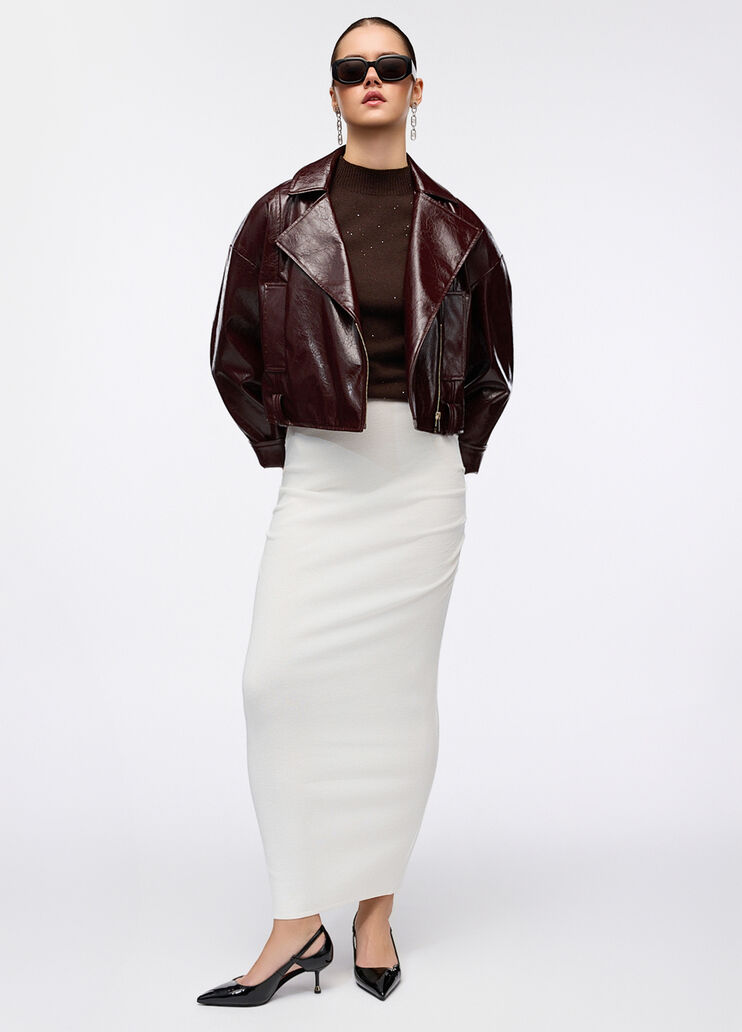 Long brushed fabric skirt milk Liu Jo - large image number 3