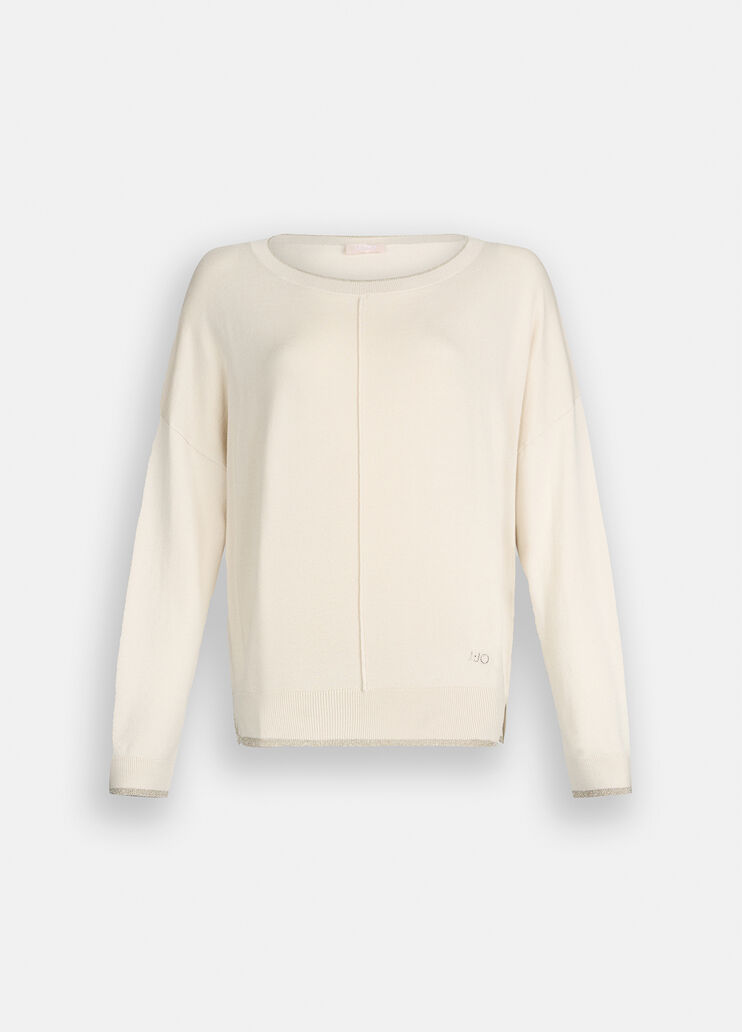 Pullover mit Lurex®-Details Hellbeige Liu Jo - large image number 6