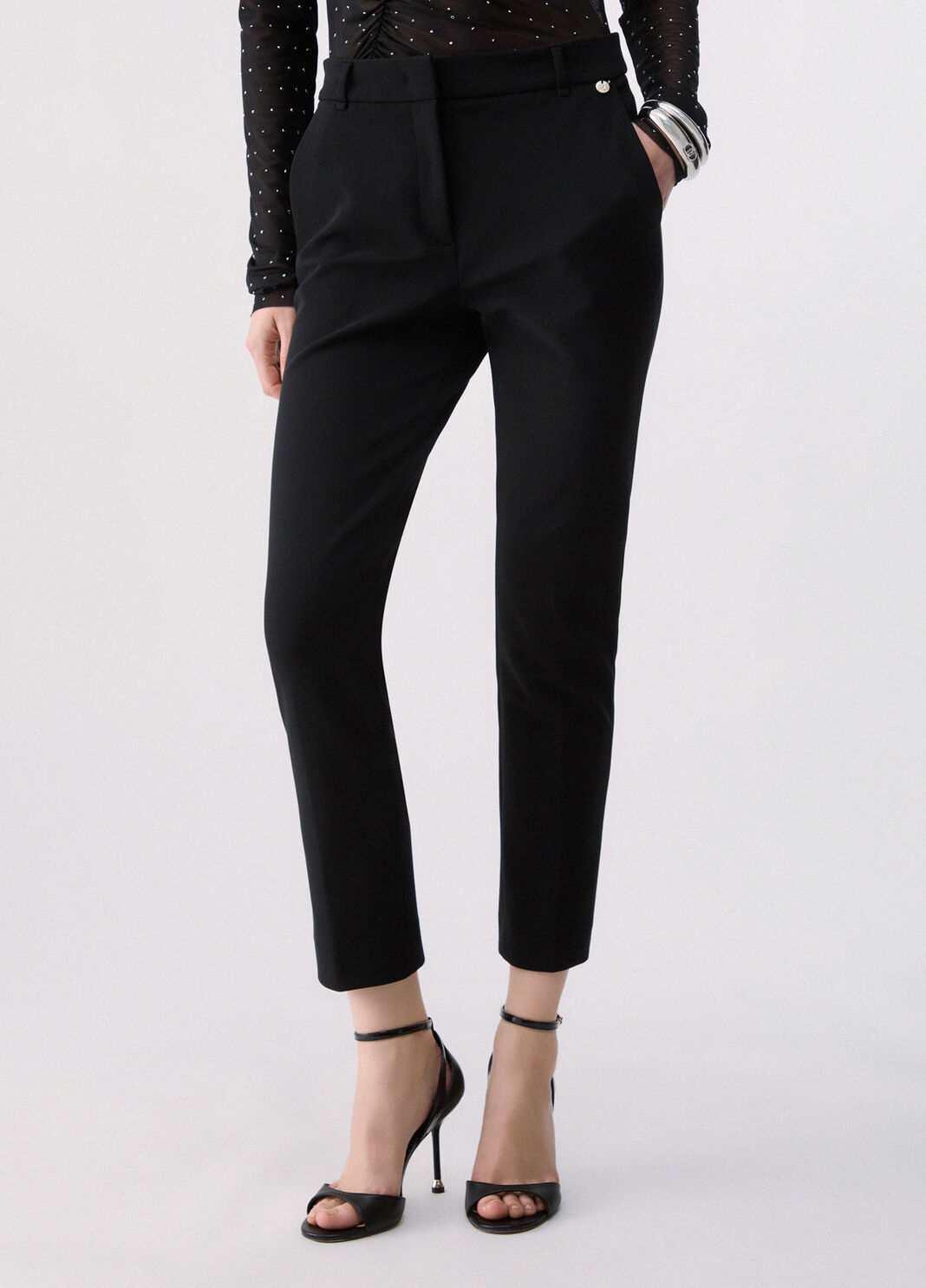 Trousers cigarette in ottoman black Liu Jo - large image number 0