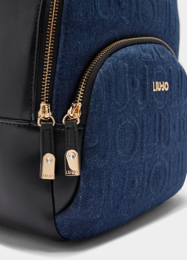 Mittelgroßer Rucksack aus Denim Blau Liu Jo - large image number 5 Mittelgroßer Rucksack aus Denim Blau Liu Jo - large image number 5