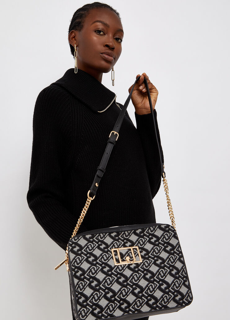 Crossbody bag with jacquard logo black Liu Jo - large image number 1