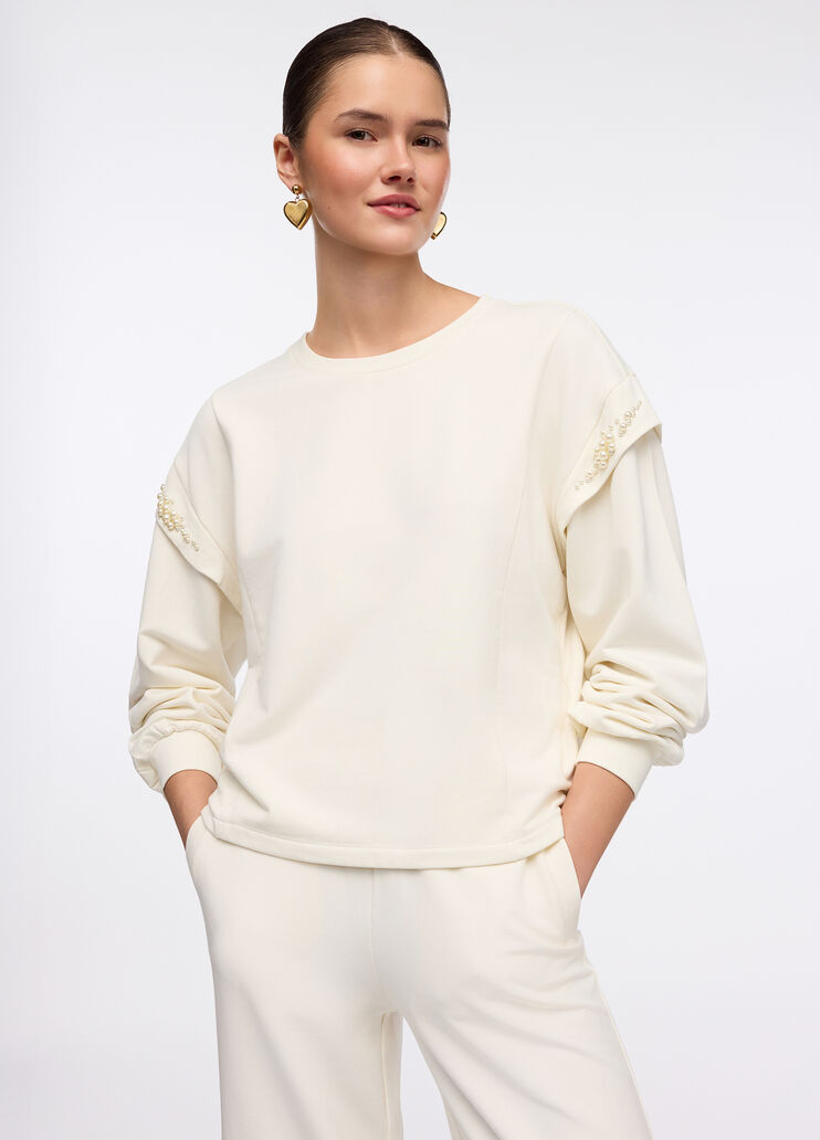 Толстовка с жемчужинами белый Liu Jo - large image number 0