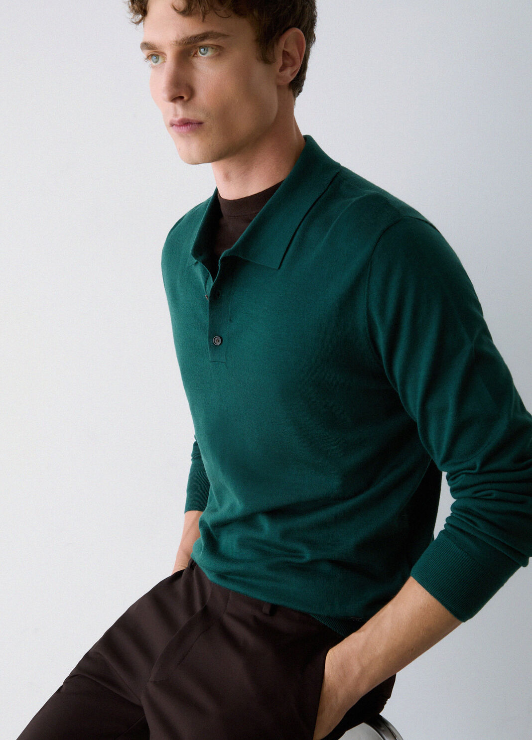 Merino Wool Polo forest green Liu Jo - large image number 3