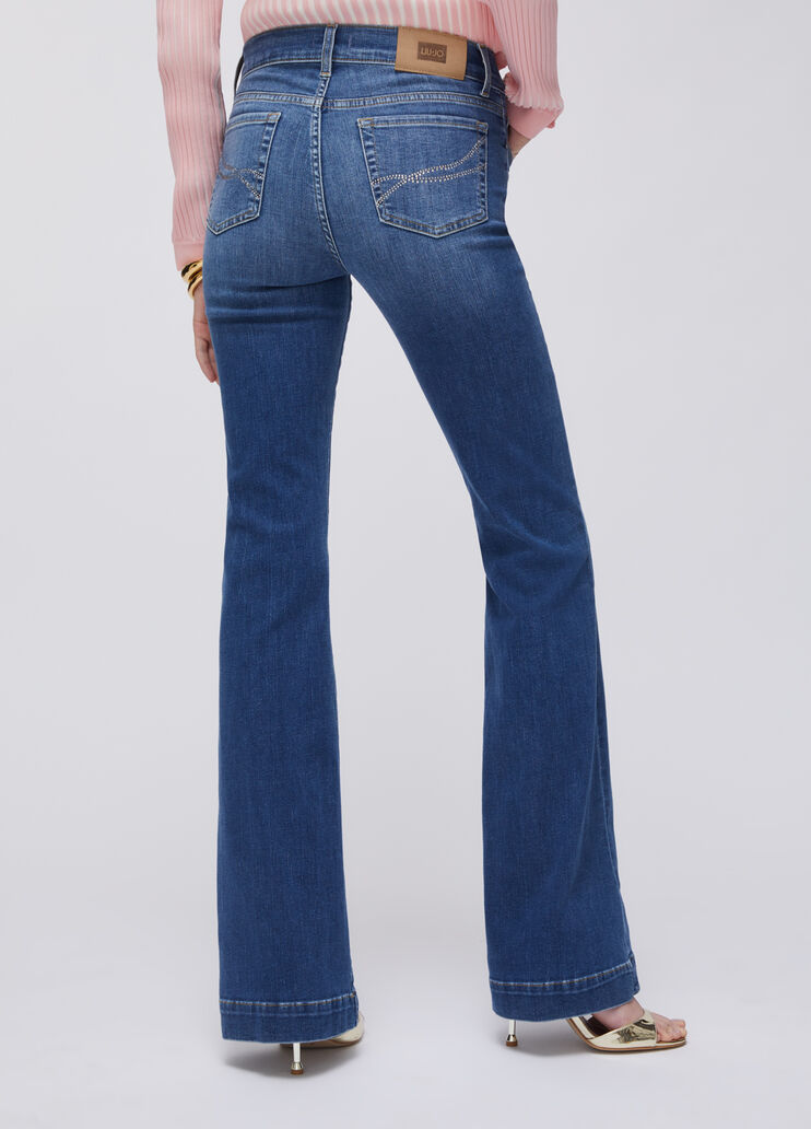 Bootcut-Jeans mit hohem Bund Dunkles Denimblau Liu Jo - large image number 1