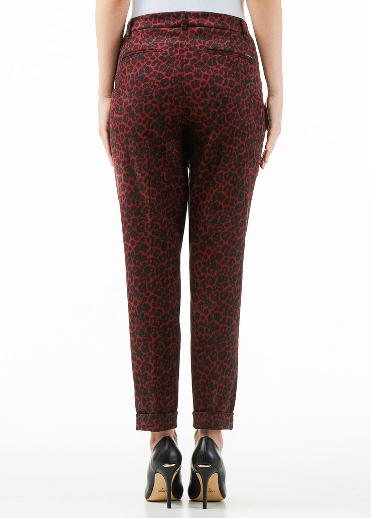 Velvet trousers Amaranth Red/Leopard Liu Jo - large image number 1 Velvet trousers Amaranth Red/Leopard Liu Jo - large image number 1