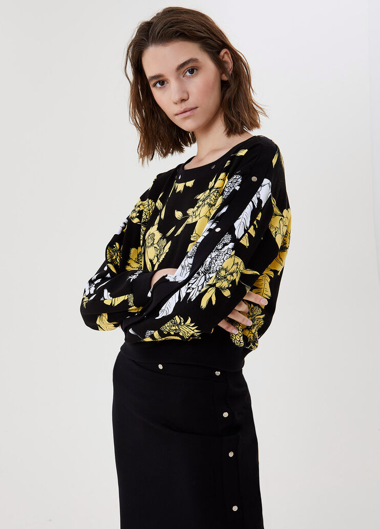 Sweatshirt with print Black/yellow Liu Jo - large image number 0
