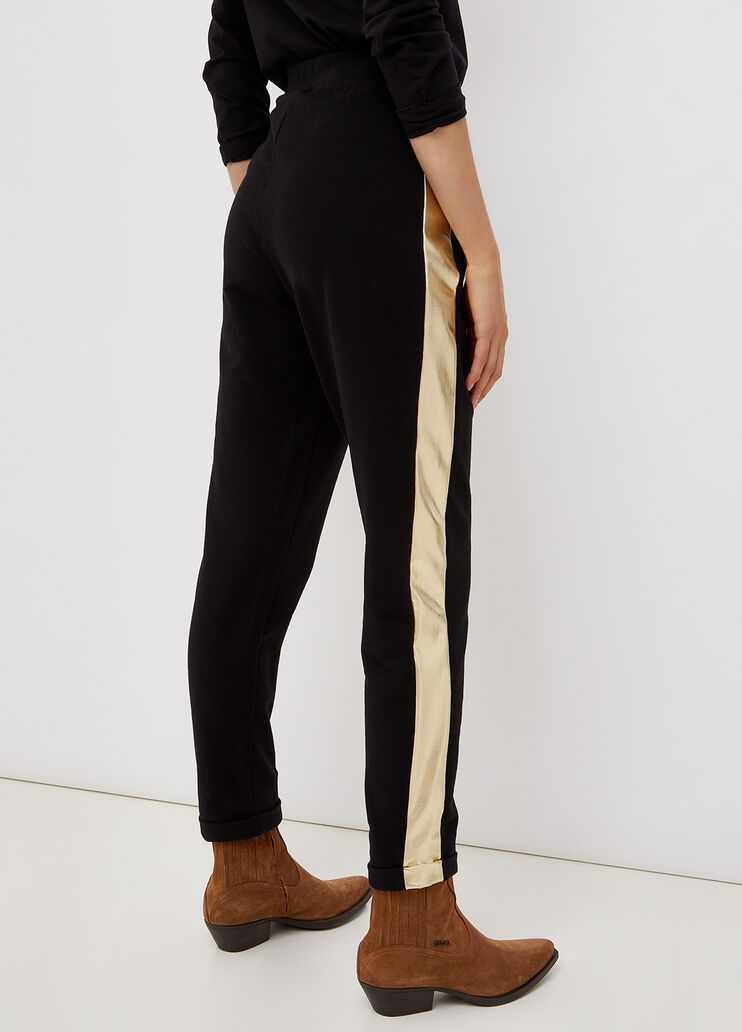 Pantalone con banda laminata nero Liu Jo - large image number 1