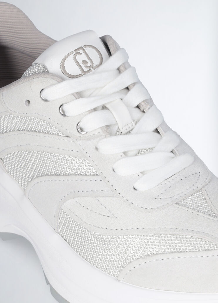 Sneakers in suede and brighty mesh off-white Liu Jo - large image number 4 Sneakers in suede and brighty mesh off-white Liu Jo - large image number 4