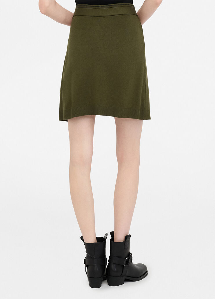Asymmetrical knit miniskirt olive green Liu Jo - large image number 1 Asymmetrical knit miniskirt olive green Liu Jo - large image number 1