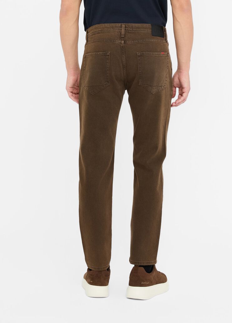 Tapered distressed cotton jeans brown Liu Jo - large image number 1 Tapered distressed cotton jeans brown Liu Jo - large image number 1