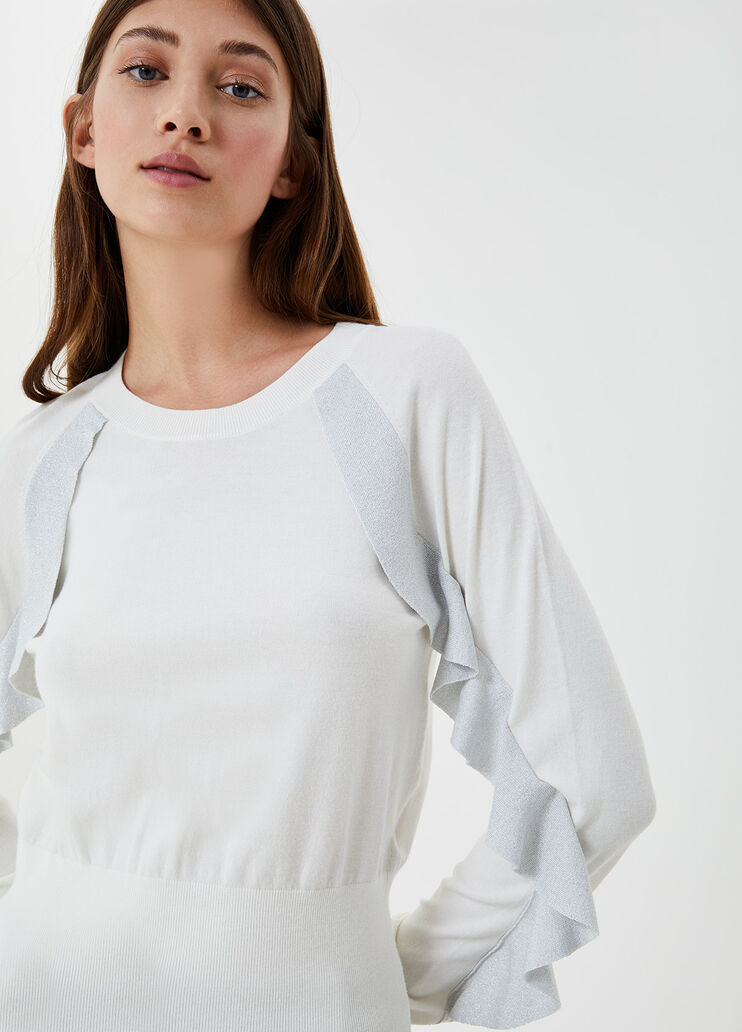 Eco-friendly jumper with flounces Wool White Liu Jo - large image number 2