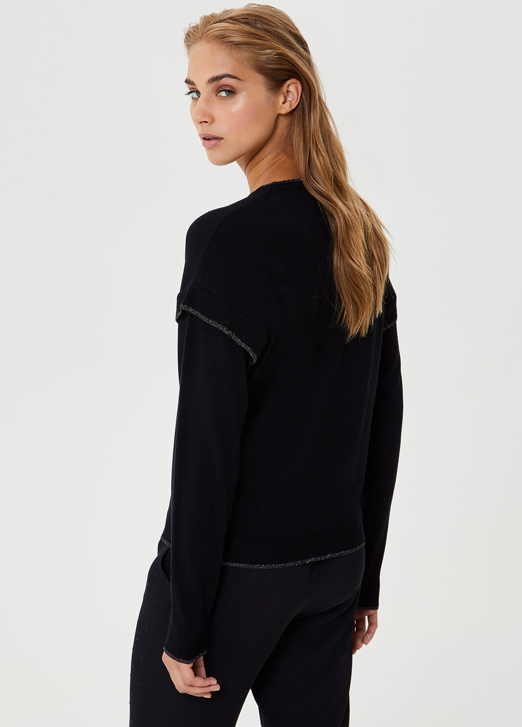 Maglia con rouches Nero Liu Jo - large image number 1