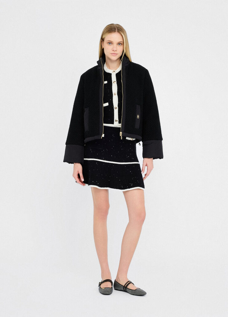 Veste en nylon matelassé et maille noir Liu Jo - large image number 5