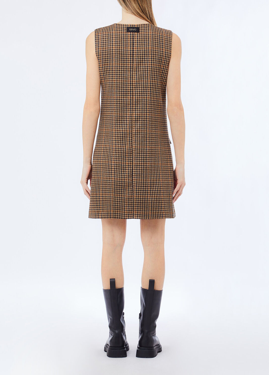 Kurzes kariertes Kleid Beige Liu Jo - large image number 1