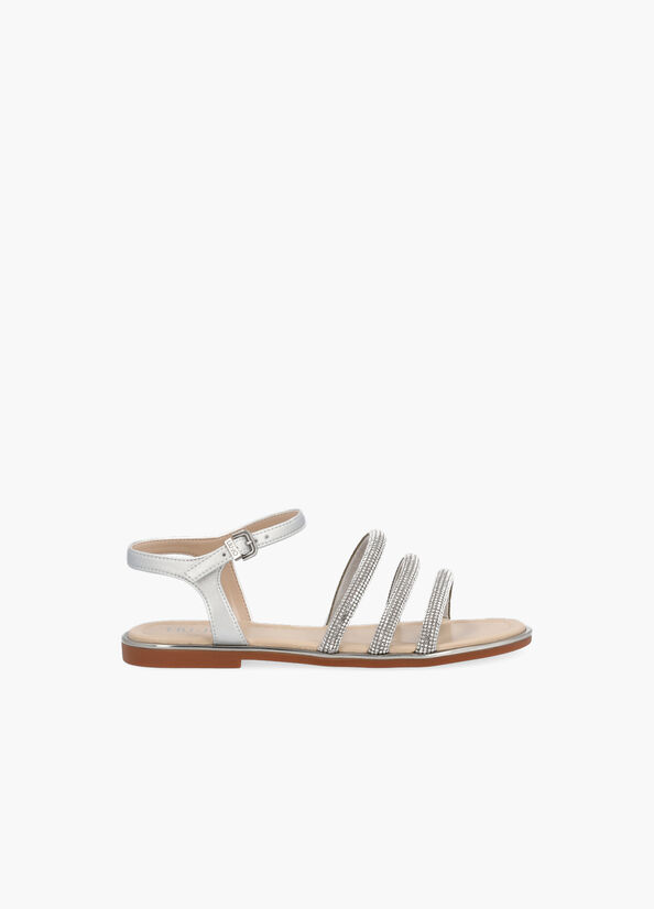 Sandalias planas con strass plateado Liu Jo - large image number 0