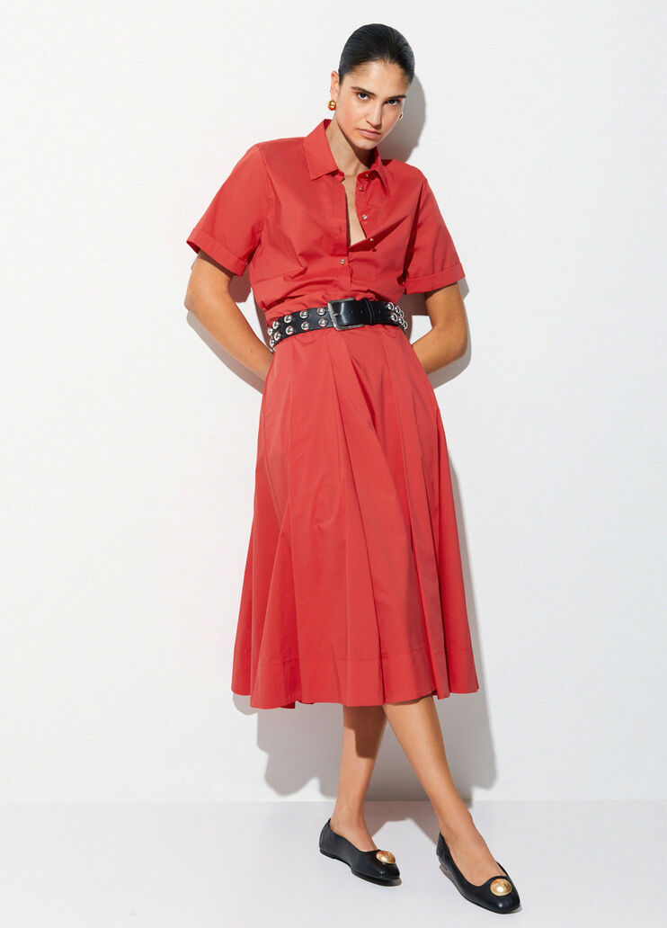 Poplin midi skirt red Liu Jo - medium