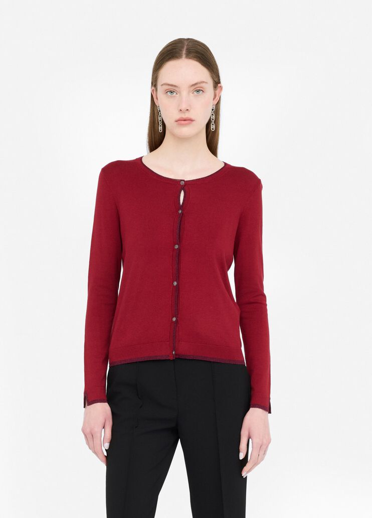 Cardigan avec détails en Lurex® rouge Liu Jo - medium Cardigan avec détails en Lurex® rouge Liu Jo - medium