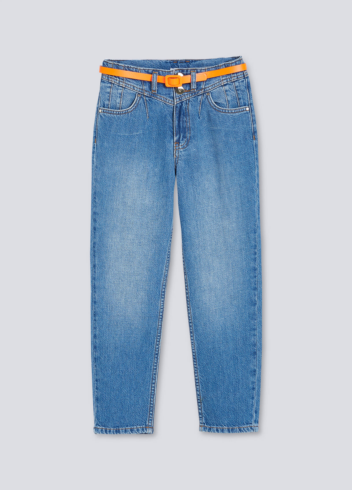 Mom fit jeans with gemstones
