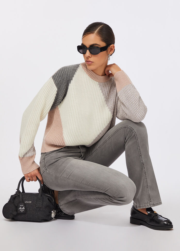 Wool sweater with inlays beige Liu Jo - medium