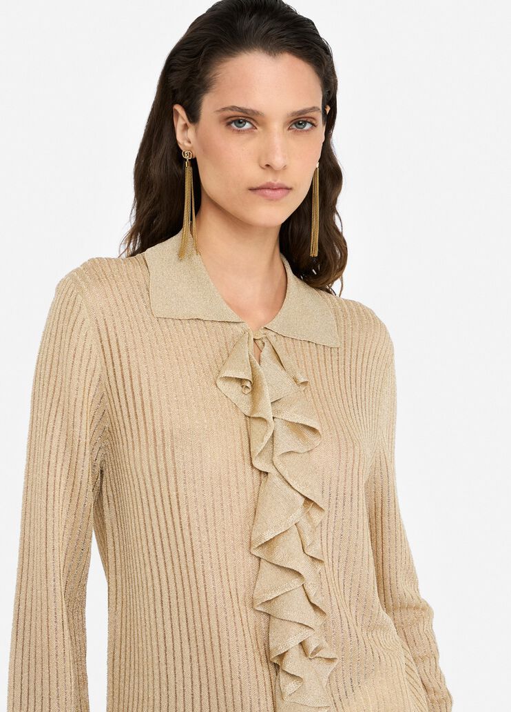 Lurex® knit shirt gold Liu Jo - large image number 2 Lurex® knit shirt gold Liu Jo - large image number 2