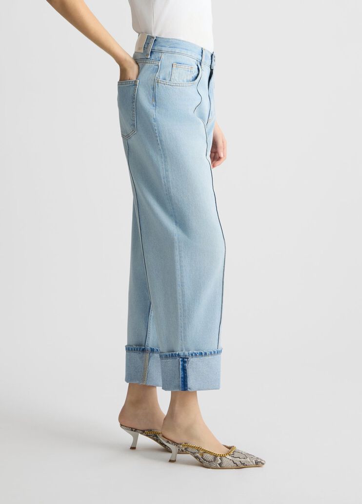 Straight Cropped Jeans light denim Liu Jo - large image number 3 Straight Cropped Jeans light denim Liu Jo - large image number 3