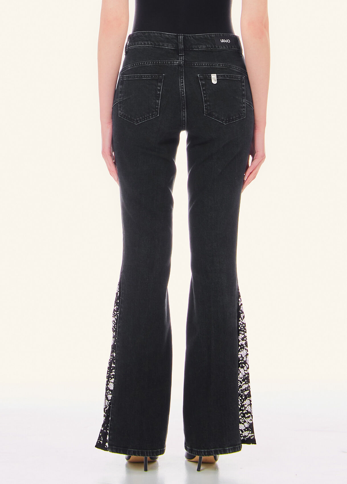 Flared jeans with lace colour black denim | Liu Jo Flared jeans with lace colour black denim | Liu Jo