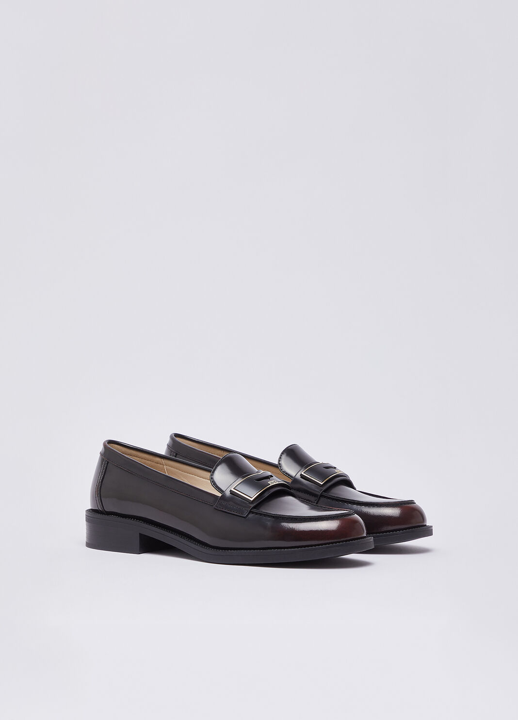 Mocassini in pelle spazzolata nero/bordeaux Liu Jo - large image number 2